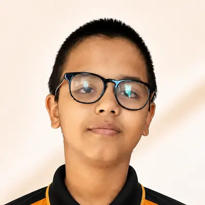 Kingdom of Chess student Himaksh Choudhary in the academy polo