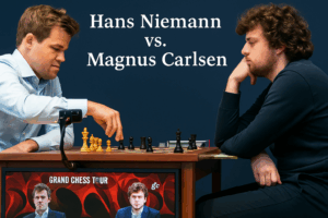 Hans nieman and magnus playing chess