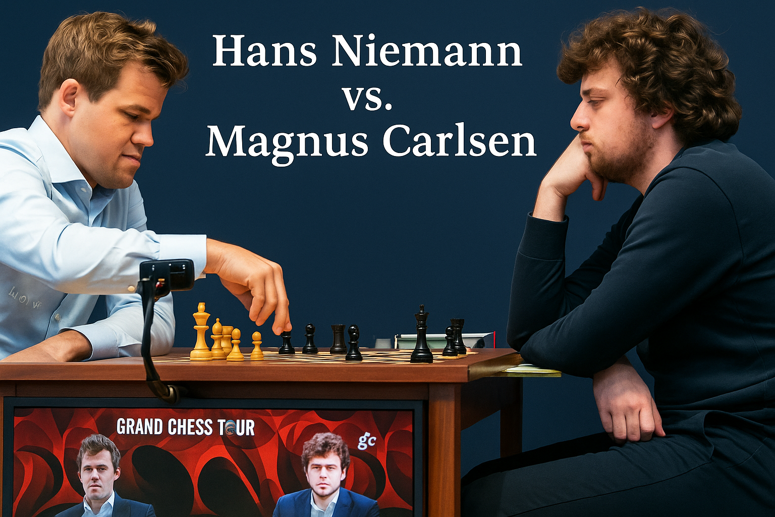 Hans nieman and magnus playing chess