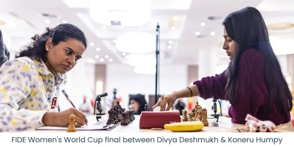 FIDE Women's World Cup final between Divya Deshmukh and Koneru Humpy
